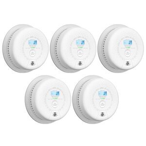 X-Sense Smoke & Carbon Monoxide Detector Combo 10-Year Battery w Display, 5-Pack